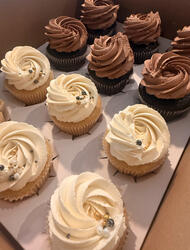 Vegan Vanilla + Chocolate Cupcakes